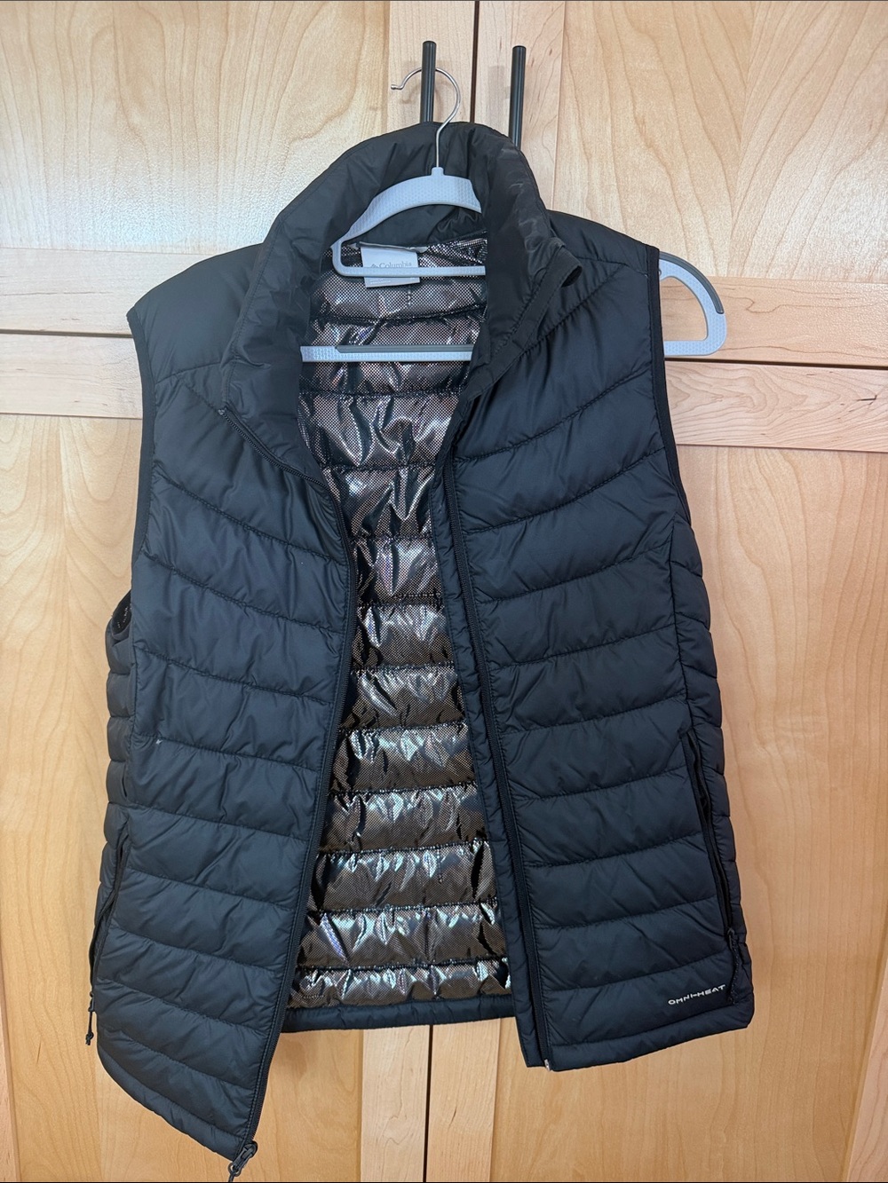 Women's Black Quilted Packable Puffer Vest - Lightweight Layer -Omniheat